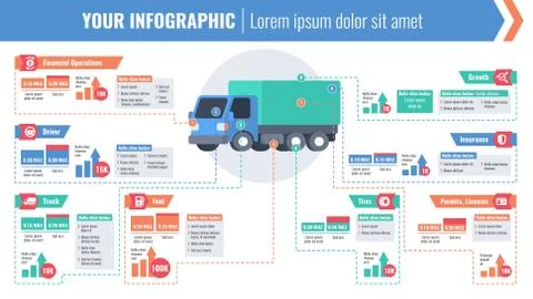 Cargo logistic horizontal infographic Illustrazione stock