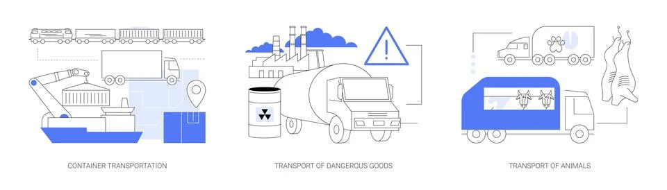 Cargo logistics abstract concept vector illustrations. Illustrazione stock