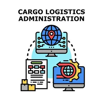 Cargo logistics administration tracking and management concept 스톡 일러스트