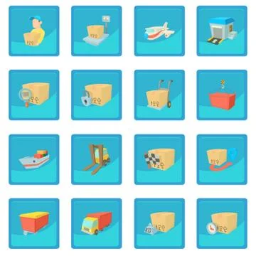 Cargo logistics icon blue app Illustrazione stock