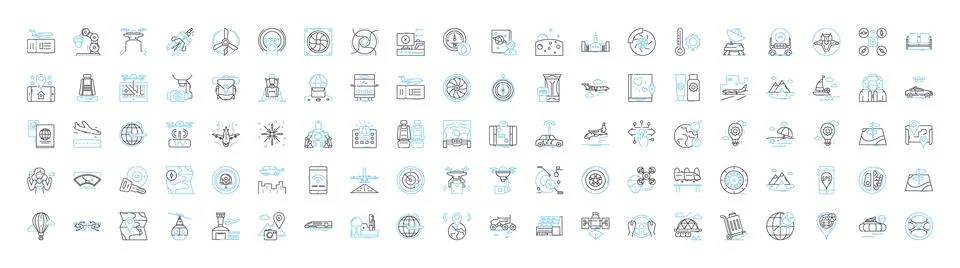 Cargo logistics vector line icons set. Shipping, tracking, distribution イラスト素材