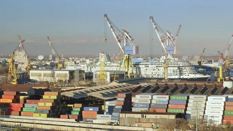 Cargo Marine Terminal Stock Footage 85058505