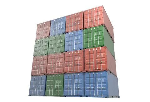 Cargo ontainers 3d illustration Stock Illustration