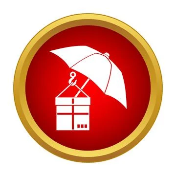Cargo package protection with umbrella lifting hook Stock Illustration