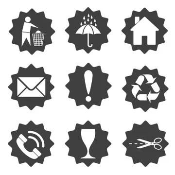 Cargo packaging symbols. Vector illustration. Stock Illustration