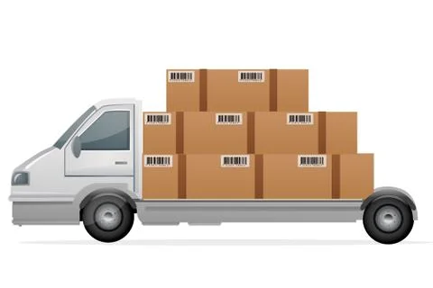 Cargo with packets Stock Illustration