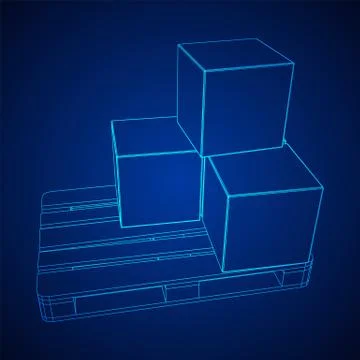 Cargo pallet for warehouse with boxes Stock-Illustration