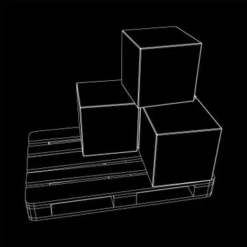 Cargo pallet for warehouse with boxes Stock Illustration