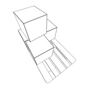 Cargo pallet for warehouse with boxes Illustrazione stock