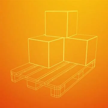Cargo pallet for warehouse with boxes Illustrazione stock