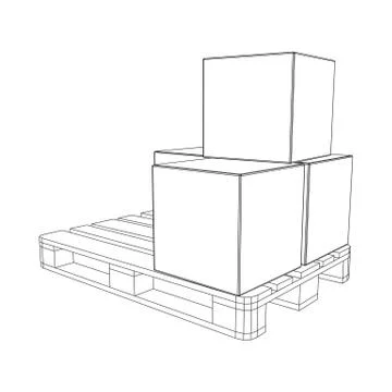 Cargo pallet for warehouse with boxes Stockillustratie