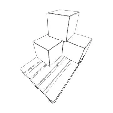 Cargo pallet for warehouse with boxes Stockillustratie