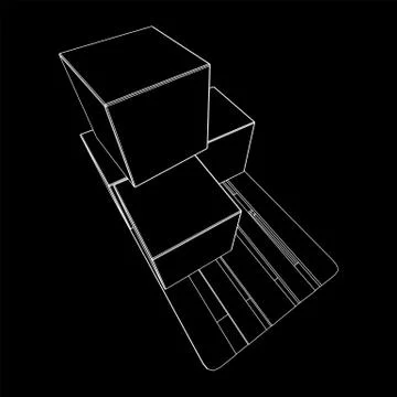 Cargo pallet for warehouse with boxes Illustrazione stock