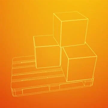 Cargo pallet for warehouse with boxes Stockillustratie