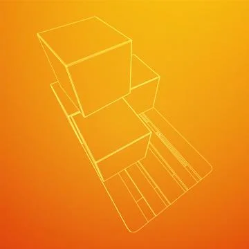 Cargo pallet for warehouse with boxes 스톡 일러스트