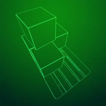 Cargo pallet for warehouse with boxes Stock Illustration