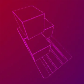 Cargo pallet for warehouse with boxes Stock Illustration