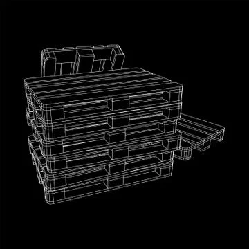 Cargo pallet for warehouse Stock Illustration