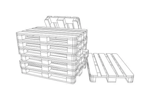 Cargo pallet for warehouse Stock Illustration