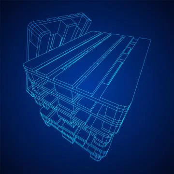 Cargo pallet for warehouse Illustrazione stock