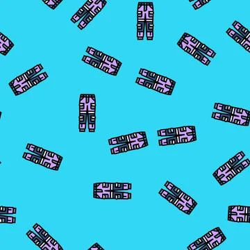 Cargo pants multiple pockets vector seamless pattern Stock Illustration