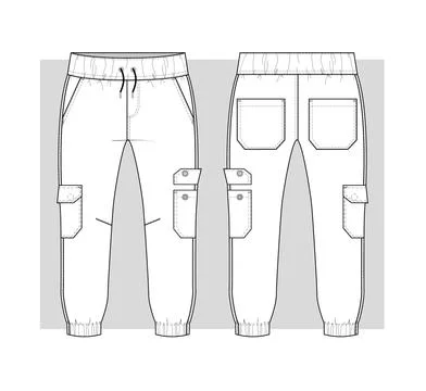 Cargo pants with pockets. 스톡 일러스트