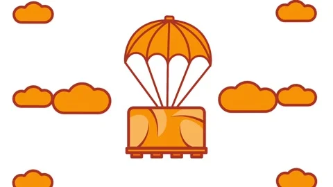 Cargo Parachute Drop Stock Footage 335679330