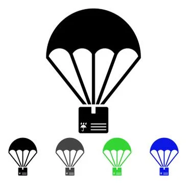 Cargo Parachute Flat Icon Illustrazione stock