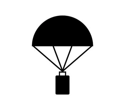 Cargo parachute icon on white background Иллюстрация