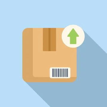 Cargo parcel shipment icon flat vector. Express service Stock Illustration