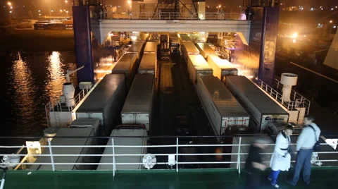 Cargo-passenger ferry  Stock Footage 43167309