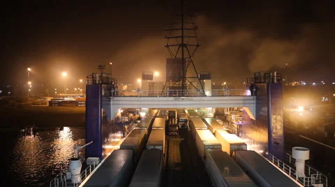 Cargo-passenger ferry ready to sail Stock Footage 43167328