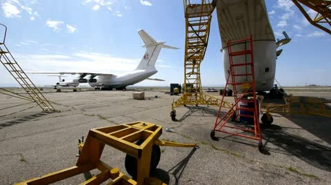 Cargo plane and helicopter Stock Footage 11149617