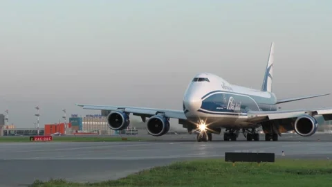 Cargo plane Boeing 747-8F (Freighter) of AirBridgeCargo Airlines Video stock 172384748