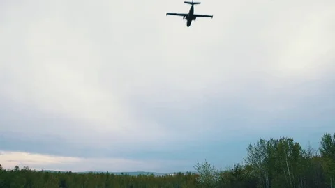 The cargo plane is landing Stock Footage 76000033