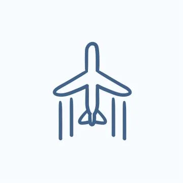 Cargo plane sketch icon Stock Illustration