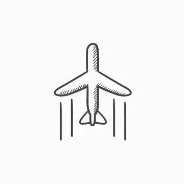 Cargo plane sketch icon Stock Illustration