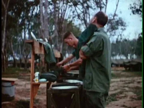 Cargo planes fly missions over Vietnam in 1967. Stock Footage 75097679