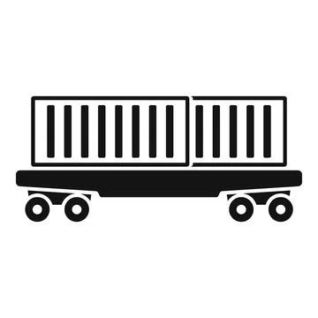 Cargo platform with two containers standing on wheels for transportation Illustration