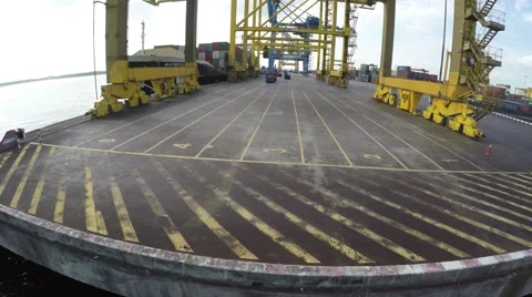 Cargo Port And Container Terminal Stock Footage 64274571