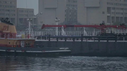 Cargo in the port of Boston Stock Footage 73770699