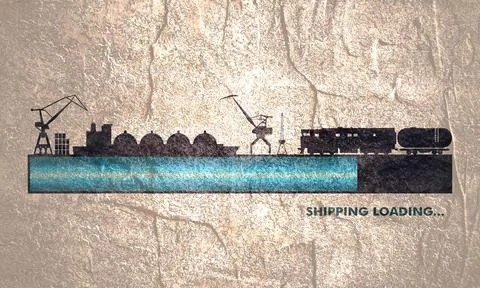 Cargo port concept Stock Illustration