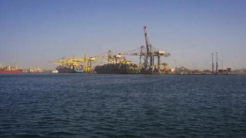 Cargo port in Dakar, Senegal Stock Footage 237994002