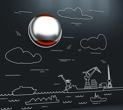 Cargo port illustration Stock Illustration