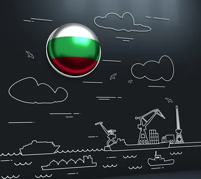 Cargo port illustration Stock Illustration