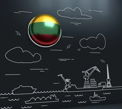 Cargo port illustration Stock Illustration