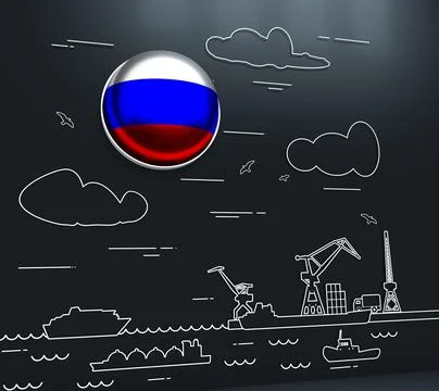 Cargo port illustration Stock Illustration