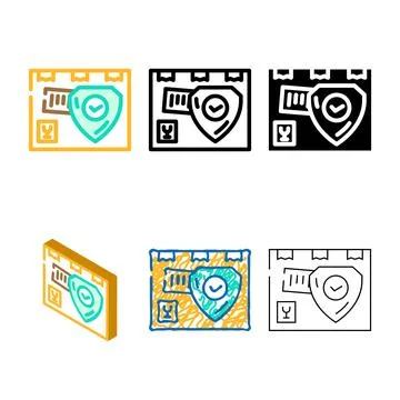 Cargo protection color icon vector clean Stock Illustration