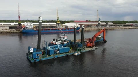 Cargo repair ship Stock Footage 159281047
