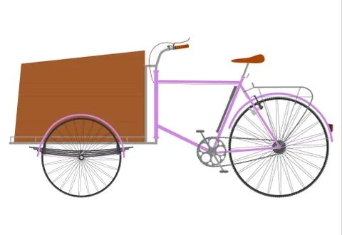 Cargo rickshaw. Stock Illustration